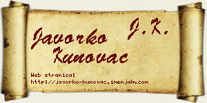 Javorko Kunovac vizit kartica
